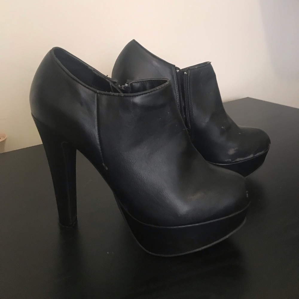 Leather Ankle Boots with Heel